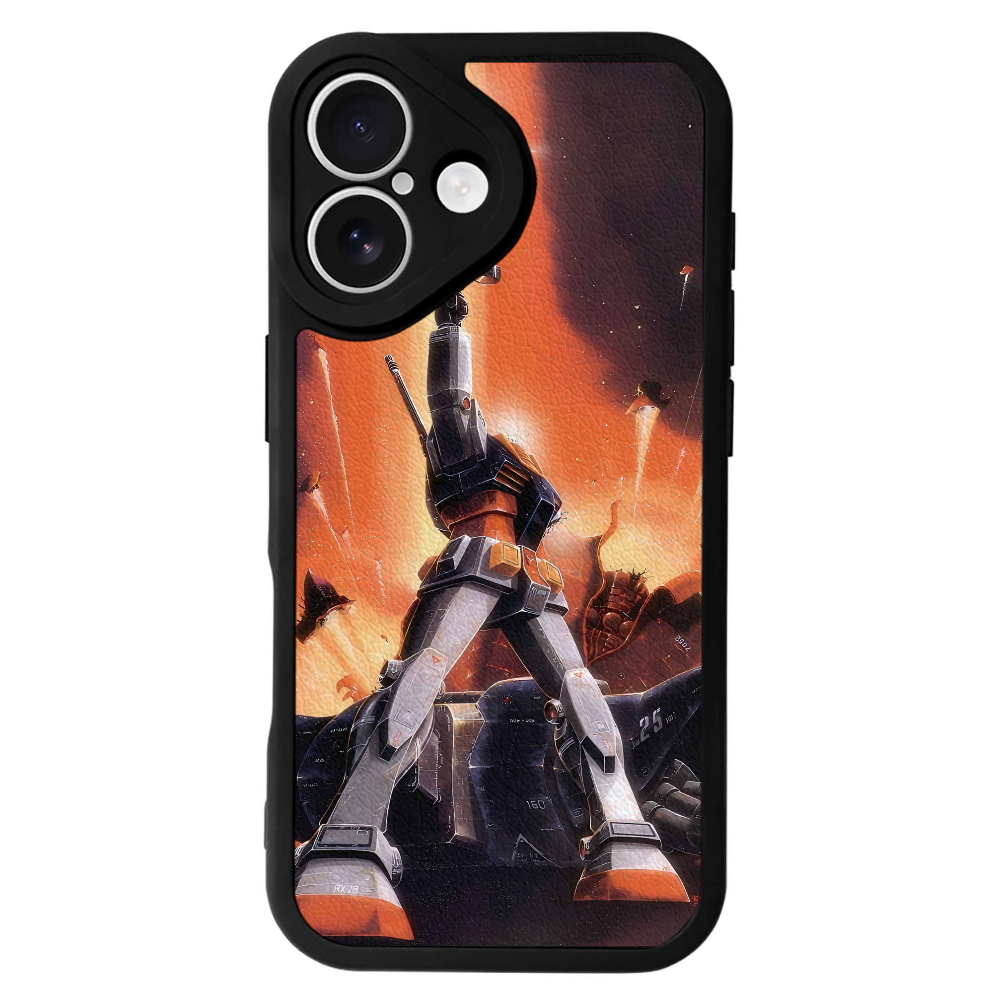 （画像用） 機動戦士ガンダム Mobile Suit Gundam 【iPhone 16シリーズ対応】シリコンスマホケース（レザー調） 材質：シリコン
